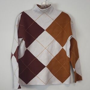 Rachel Zoe Argyle Patterned Sweater